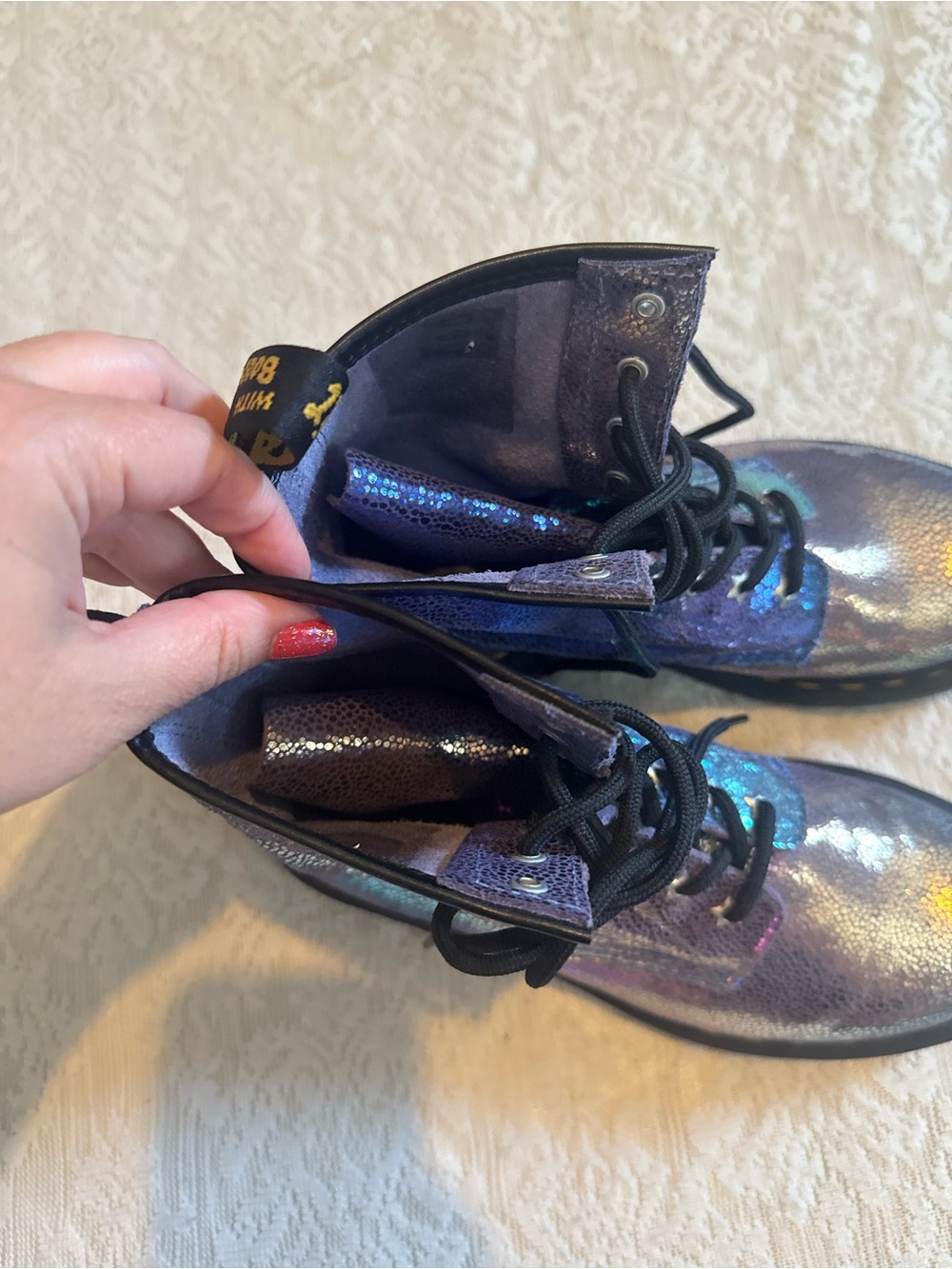 Dr Marten’s Rainbow Ray suede lace up boots - Picture 4 of 14